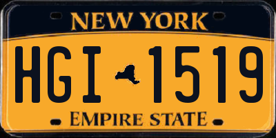 NY license plate HGI1519