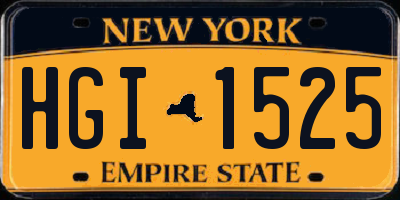 NY license plate HGI1525