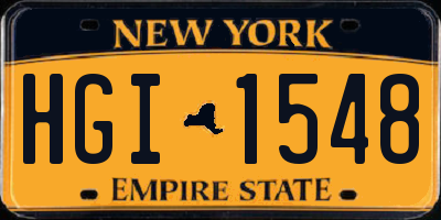 NY license plate HGI1548