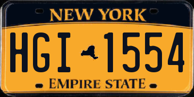 NY license plate HGI1554