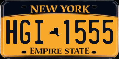 NY license plate HGI1555