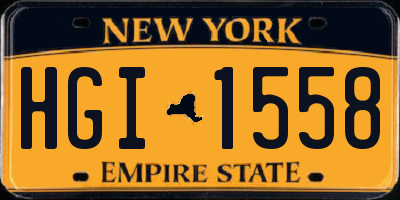 NY license plate HGI1558