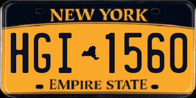 NY license plate HGI1560