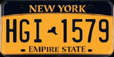 NY license plate HGI1579