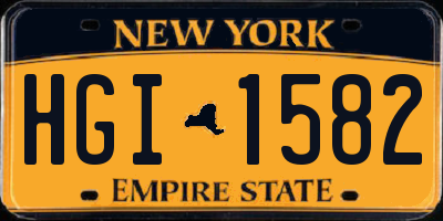 NY license plate HGI1582