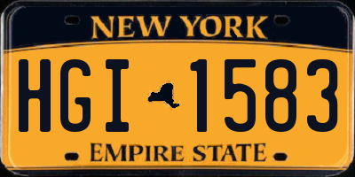 NY license plate HGI1583