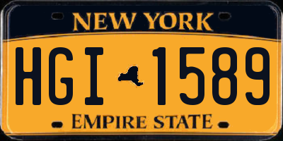 NY license plate HGI1589