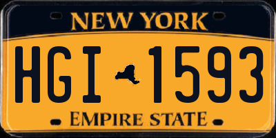 NY license plate HGI1593