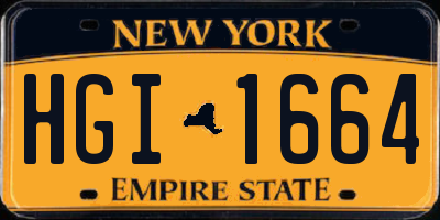 NY license plate HGI1664
