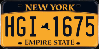 NY license plate HGI1675