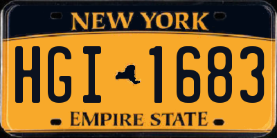 NY license plate HGI1683
