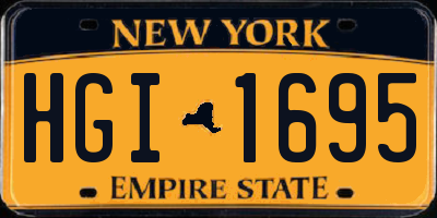 NY license plate HGI1695