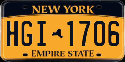 NY license plate HGI1706