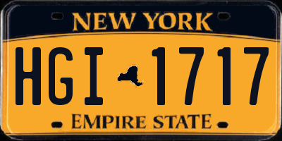 NY license plate HGI1717