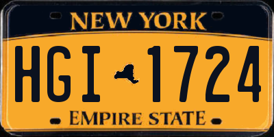 NY license plate HGI1724