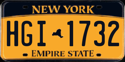 NY license plate HGI1732