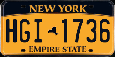 NY license plate HGI1736