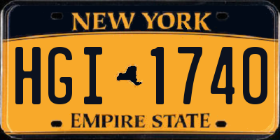NY license plate HGI1740