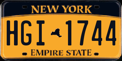 NY license plate HGI1744