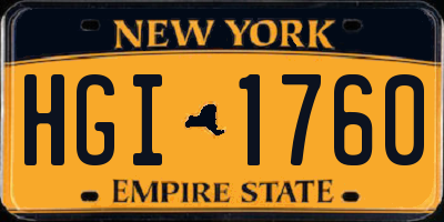 NY license plate HGI1760