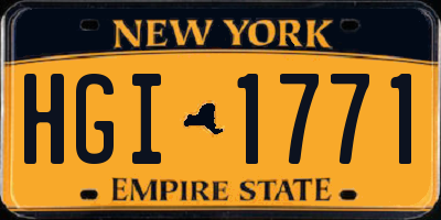 NY license plate HGI1771