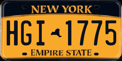 NY license plate HGI1775