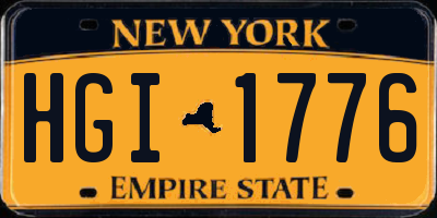 NY license plate HGI1776