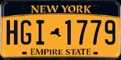 NY license plate HGI1779