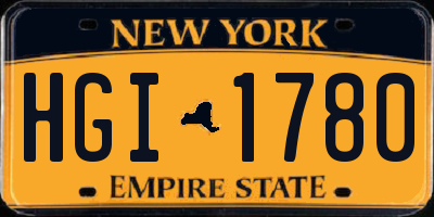 NY license plate HGI1780