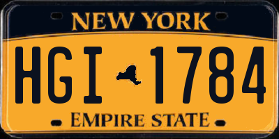 NY license plate HGI1784