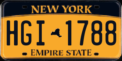 NY license plate HGI1788
