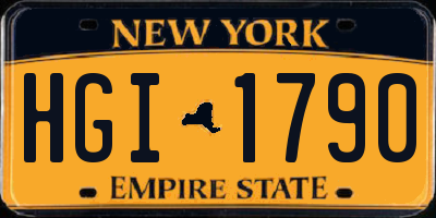 NY license plate HGI1790