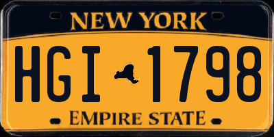 NY license plate HGI1798