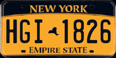 NY license plate HGI1826