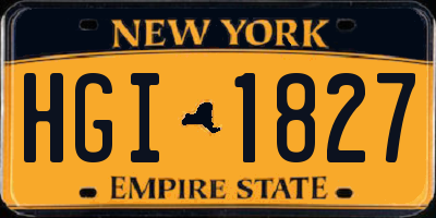 NY license plate HGI1827