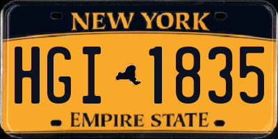 NY license plate HGI1835