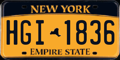 NY license plate HGI1836