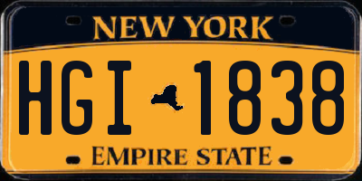 NY license plate HGI1838