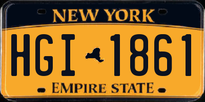 NY license plate HGI1861