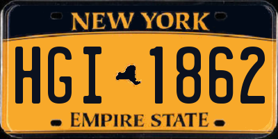 NY license plate HGI1862