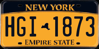 NY license plate HGI1873