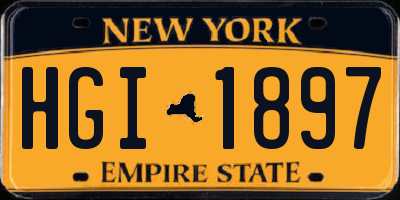 NY license plate HGI1897