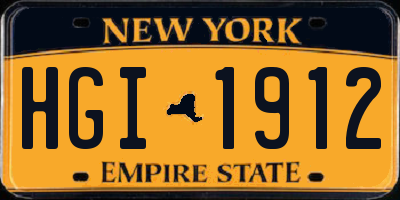 NY license plate HGI1912