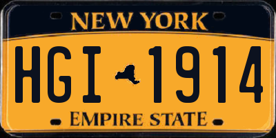 NY license plate HGI1914