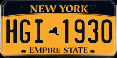 NY license plate HGI1930