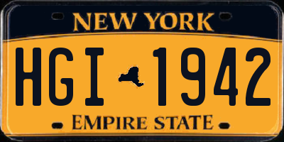 NY license plate HGI1942
