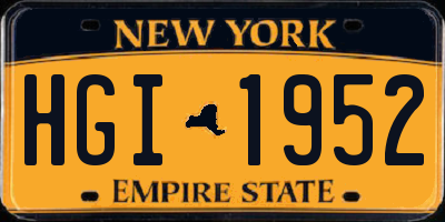 NY license plate HGI1952