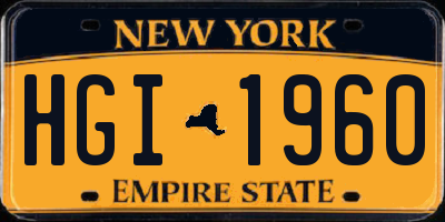 NY license plate HGI1960