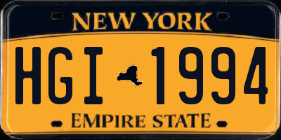 NY license plate HGI1994