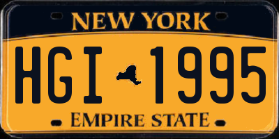 NY license plate HGI1995